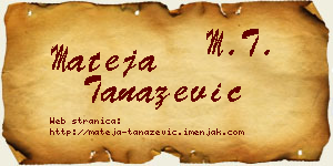 Mateja Tanazević vizit kartica